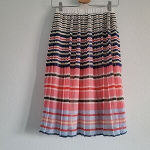Banana Republic classic pleated stripped midi skirt